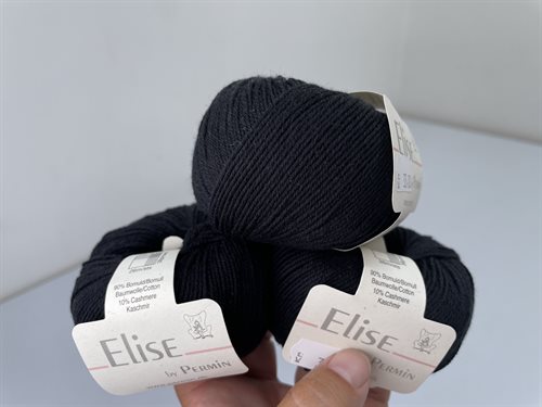Elise by permin bomuld / cashmere - blødt og lækkert i sort